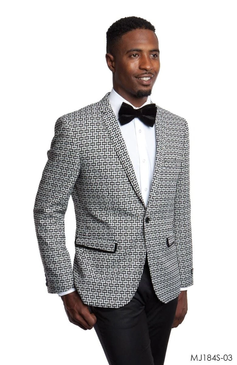 Tazio Men's Classic Fashion Slim Fit Sport Coat - Geometric Design 3 Tazio Men's Classic Fashion Slim Fit Sport Coat - Geometric Design