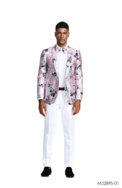 Tazio Men's Classic Fashion Sport Coat - Layered Floral Pattern -Stylish Men's Formal Wear mj289s 01 40563 1