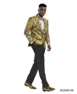 Tazio Men's Classic Fashion Sport Coat - Layered Floral Pattern -Stylish Men's Formal Wear mj289s 06 01 16646.1634862765
