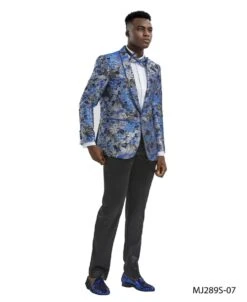 Tazio Men's Classic Fashion Sport Coat - Layered Floral Pattern -Stylish Men's Formal Wear mj289s 07 01 32753.1634862746