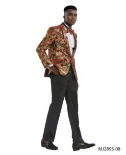 Tazio Men's Classic Fashion Sport Coat - Layered Floral Pattern -Stylish Men's Formal Wear mj289s 08 01 33139.1634862757