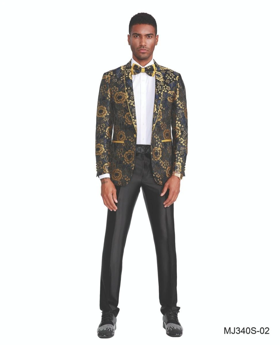 Tazio Men's Slim Fit Fashion Sport Coat - Vibrant Flowers 4 Tazio Men's Slim Fit Fashion Sport Coat - Vibrant Flowers - Image 2
