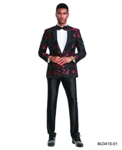 Tazio Men's Classic Fashion Sport Coat - Light Floral Pattern