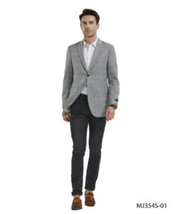 Tazio Men's Classic Fashion Sport Coat - Glen Plaid Pattern