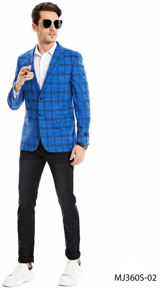 Tazio Men's Classic Fashion Sport Coat - Glen Plaid 4 Tazio Men's Classic Fashion Sport Coat - Glen Plaid - Image 2