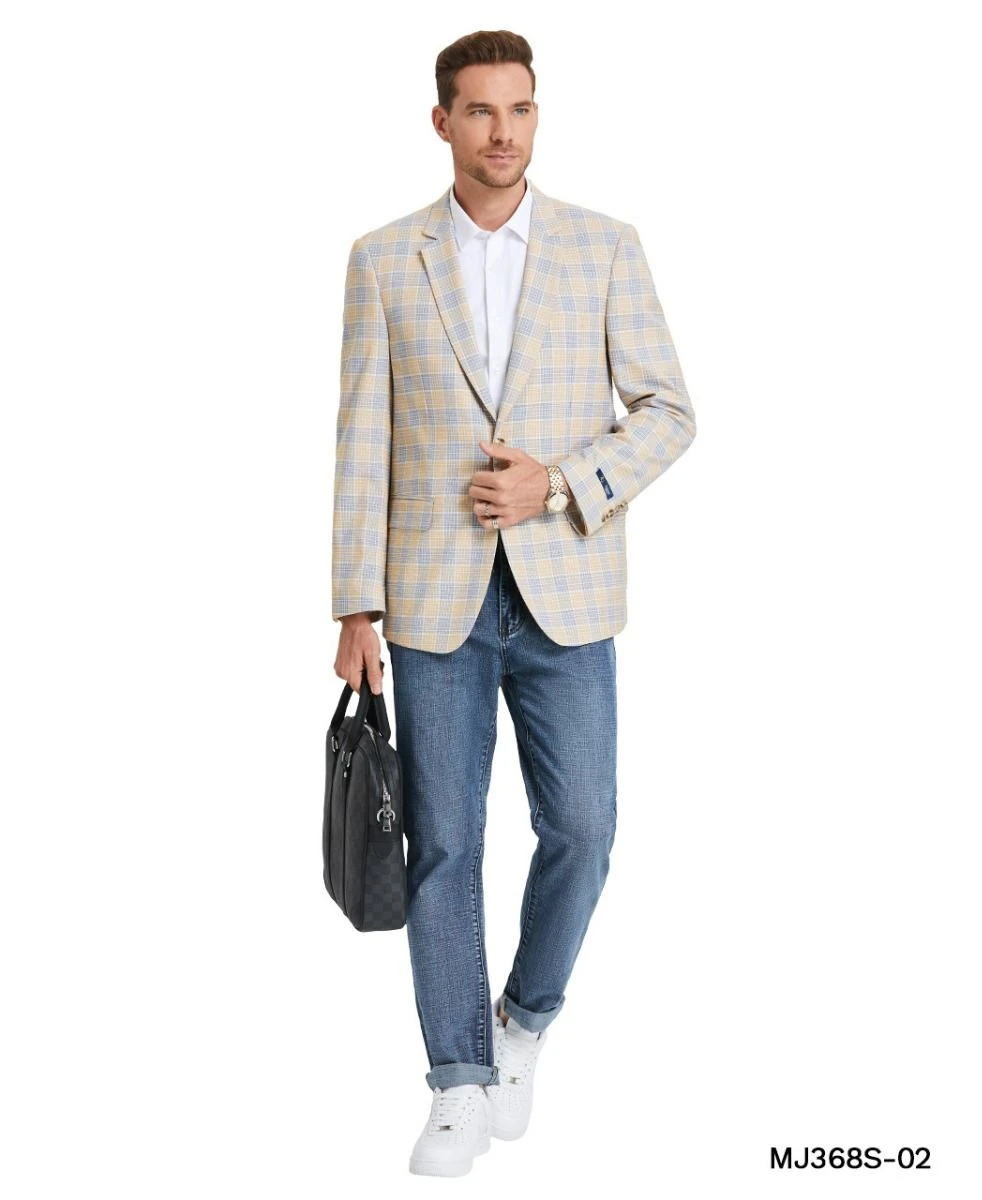 Tazio Men's Classic Fashion Sport Coat - Classic Glen Plaid 4 Tazio Men's Classic Fashion Sport Coat - Classic Glen Plaid - Image 2