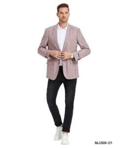 Tazio Men's Classic Fashion Sport Coat - Classic Glen Check