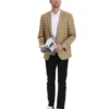 Tazio Men's Classic Fashion Sport Coat - Fashion Glen Plaid -Stylish Men's Formal Wear mj372 02 1 97109