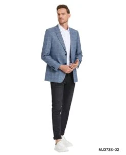 Tazio Men's Classic Fashion Sport Coat - Stylish Glen Plaid