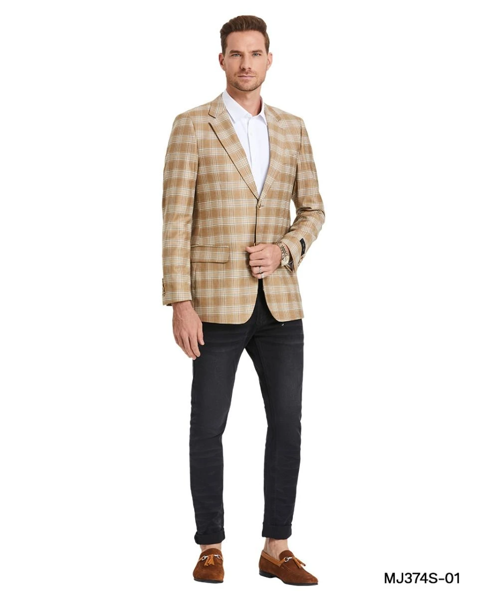 Tazio Men's Classic Fashion Sport Coat - Madras Pattern 3 Tazio Men's Classic Fashion Sport Coat - Madras Pattern