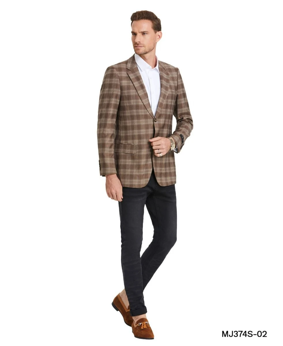 Tazio Men's Classic Fashion Sport Coat - Madras Pattern 4 Tazio Men's Classic Fashion Sport Coat - Madras Pattern - Image 2