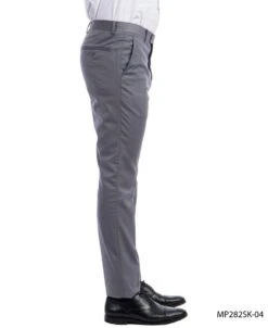 Tazio Men's Flat Front Pants - Ultra Slim -Stylish Men's Formal Wear mp110 grey