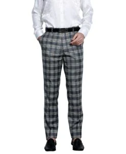 Tazio Men's Skinny Fit Pants - Glen Check -Stylish Men's Formal Wear mp111sk 02 01un 88471