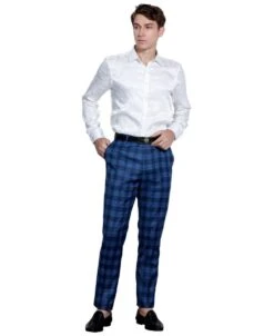 Tazio Men's Skinny Fit Pants - Glen Check -Stylish Men's Formal Wear mp111sk 03 01un 07018