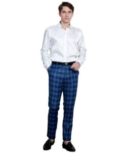 Tazio Men's Skinny Fit Pants - Glen Check -Stylish Men's Formal Wear mp111sk 03un 49426
