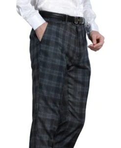 Tazio Men's Skinny Fit Pants - Glen Check -Stylish Men's Formal Wear mp111sk 4 01un 56863