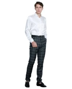 Tazio Men's Skinny Fit Pants - Glen Check -Stylish Men's Formal Wear mp111sk 4 02un 79418