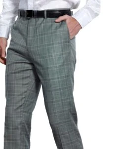 Tazio Men's Skinny Fit Pants - Bold Plaid -Stylish Men's Formal Wear mp112sk 02 01un 34520