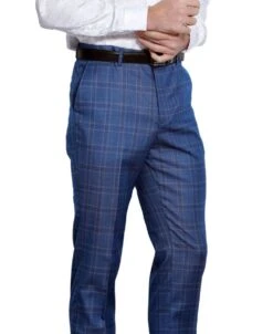 Tazio Men's Skinny Fit Pants - Bold Plaid -Stylish Men's Formal Wear mp112sk 03 01un 91789