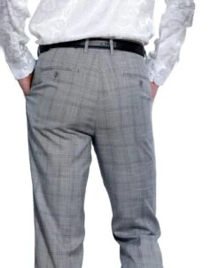 Tazio Men's Skinny Fit Pants - Bold Plaid -Stylish Men's Formal Wear mp112sk 04 01un 44206