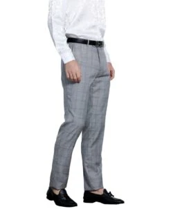 Tazio Men's Skinny Fit Pants - Bold Plaid -Stylish Men's Formal Wear mp112sk 04 02un 50318