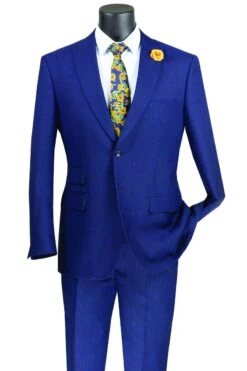 Vinci Men's 2 Piece Modern Fit Suit - Light Windowpane