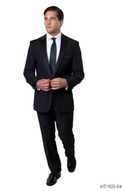 Bryan Michaels Men's 2pc Slim Fit Tuxedo - Dark Accents -Stylish Men's Formal Wear mt182s 04 bl 59393