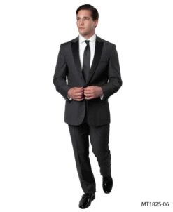 Bryan Michaels Men's 2pc Slim Fit Tuxedo - Dark Accents -Stylish Men's Formal Wear mt182s 06 01 27632