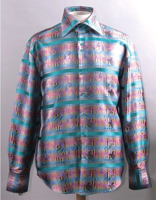 Daniel Ellissa Men's Fashion Dress Shirt - Horizontal Stripes 4 Daniel Ellissa Men's Fashion Dress Shirt - Horizontal Stripes - Image 2