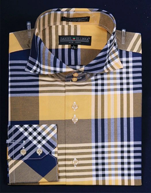 Daniel Ellissa Men's Fashion Dress Shirt - Multi Checker 4 Daniel Ellissa Men's Fashion Dress Shirt - Multi Checker - Image 2