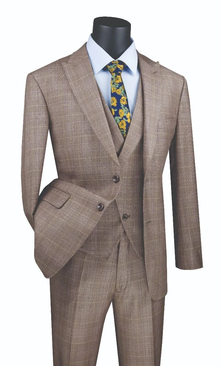 Vinci Men's 3 Piece Modern Fit Suit - Stylish Vest 5 Vinci Men's 3 Piece Modern Fit Suit - Stylish Vest - Image 3