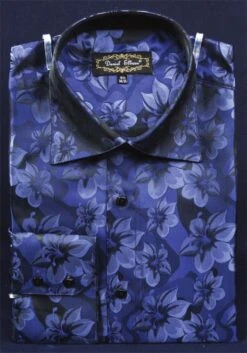 Daniel Ellissa Men's Fashion Dress Shirt - Fancy Floral Print -Stylish Men's Formal Wear navy 2 21 1