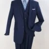 Apollo King Men's 3pc 100% Wool Suit - Fashion Peak Lapel