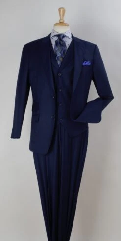 Apollo King Men's Outlet 3pc 100% Wool Suit - Fashion Peak Lapel -Stylish Men's Formal Wear nsh5 1 2 8