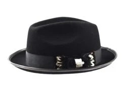Steven Land Men's 100% Wool Fedora Hat - Feather Bow