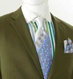 Royal Diamond Men's 2 Piece Poplin Discount Suit - Solid Colors -Stylish Men's Formal Wear olive a62w 46