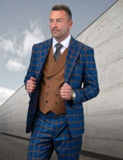 Statement Men's 100% Wool 3 Piece Suit - Vibrant Two Tone