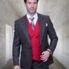 Statement Men's 100% Wool 3 Piece Suit - Vibrant Vest -Stylish Men's Formal Wear oxford charcoal