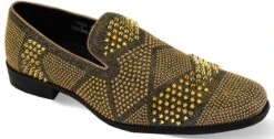 After Midnight Men's Fashion Dress Shoes - Geometric Spikes -Stylish Men's Formal Wear ozzy gold 01