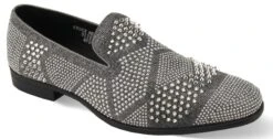 After Midnight Men's Fashion Dress Shoes - Geometric Spikes -Stylish Men's Formal Wear ozzy silver 01