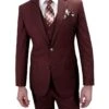 Royal Diamond Men's 3pc Poplin Suit - Business Fashion -Stylish Men's Formal Wear p330burg