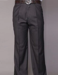 Statement Men's Dress Pants - Solid Pleated Slacks -Stylish Men's Formal Wear pa 200a hcharcoal