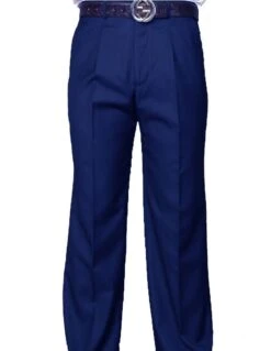 Statement Men's Dress Pants - Solid Pleated Slacks -Stylish Men's Formal Wear pa 200a sapphire