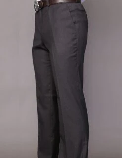 Statement Men's 100% Wool Dress Pants - Flat Front Slacks -Stylish Men's Formal Wear pa 200b hcharcoal