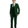 Perry Ellis Boy's 5 Piece Suit With Shirt & Tie - With U-Shaped Vest -Stylish Men's Formal Wear pb363 green
