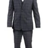 Perry Ellis Boy's 3 Piece Suit - Fashion Windowpane