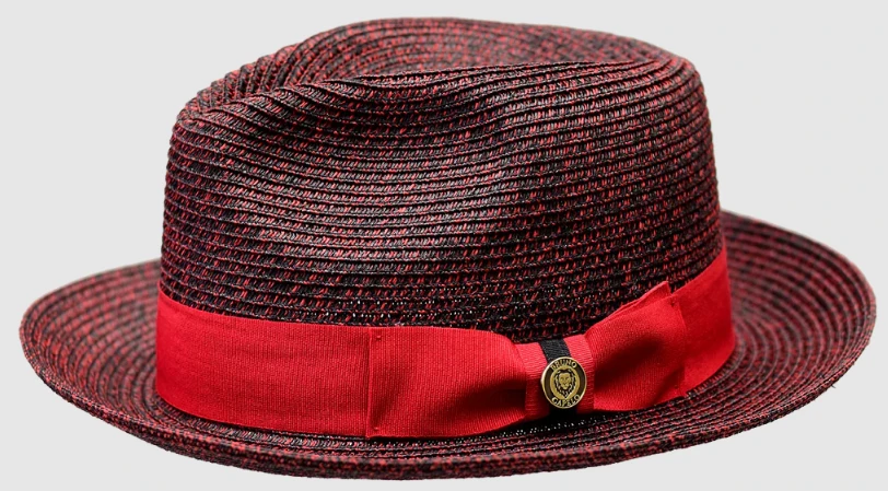 Bruno Capelo Men's Fedora Style Straw Hat - Tone On Tone 3 Bruno Capelo Men's Fedora Style Straw Hat - Tone On Tone