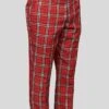 Statement Men's Slim Fit Pants - Sleek Plaid -Stylish Men's Formal Wear pl 302 red