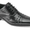 Giovanni Men's Leather High Fashion Dress Shoe - Fabric Accents
