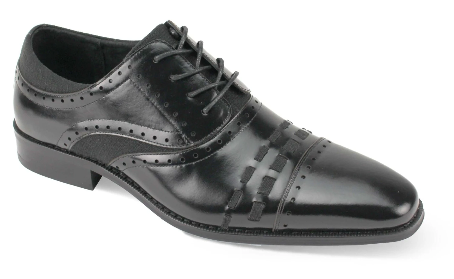 Giovanni Men's Leather High Fashion Dress Shoe - Fabric Accents 3 Giovanni Men's Leather High Fashion Dress Shoe - Fabric Accents